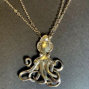 Silver-Spoon Octopus Necklace